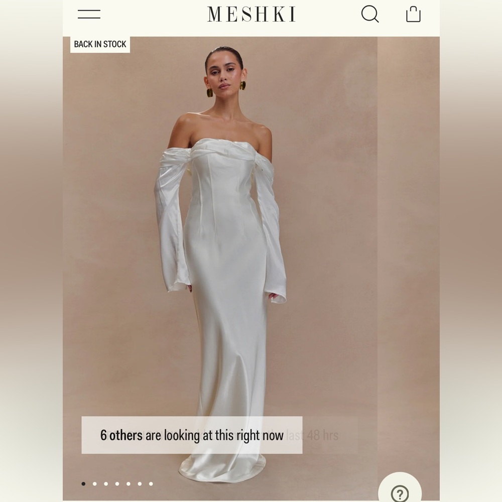 Meshki Ivory Off-Shoulder Dress size S